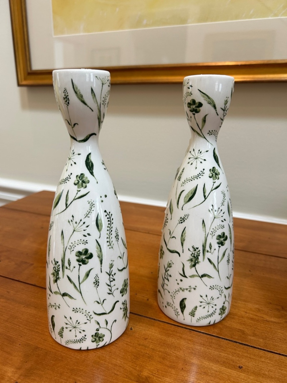 Pair ceramic candle holders